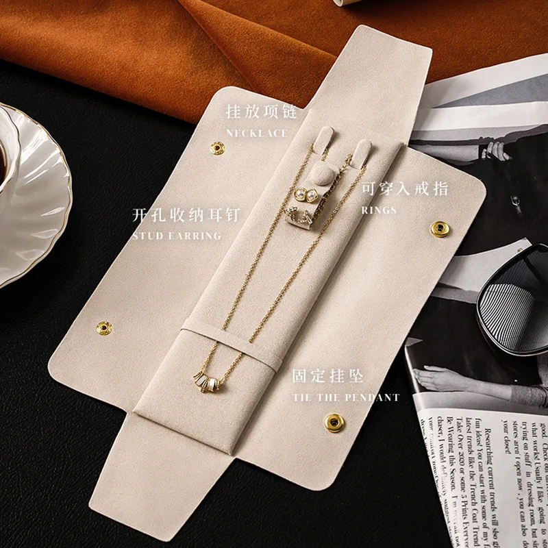 Microfiber Travel Jewelry Bags Portable Necklace Earring Ring Storage Bag Jewelry Organizer Export Packaging for Jewelry