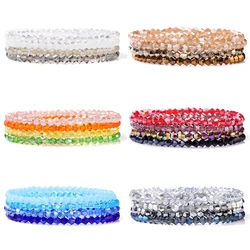 Fashion 4Pcs Colorful Crystal Bracelet For Women Men Faceted Austria Crystal Beads Bracelet Set Handmade Shiny Jewelry Female