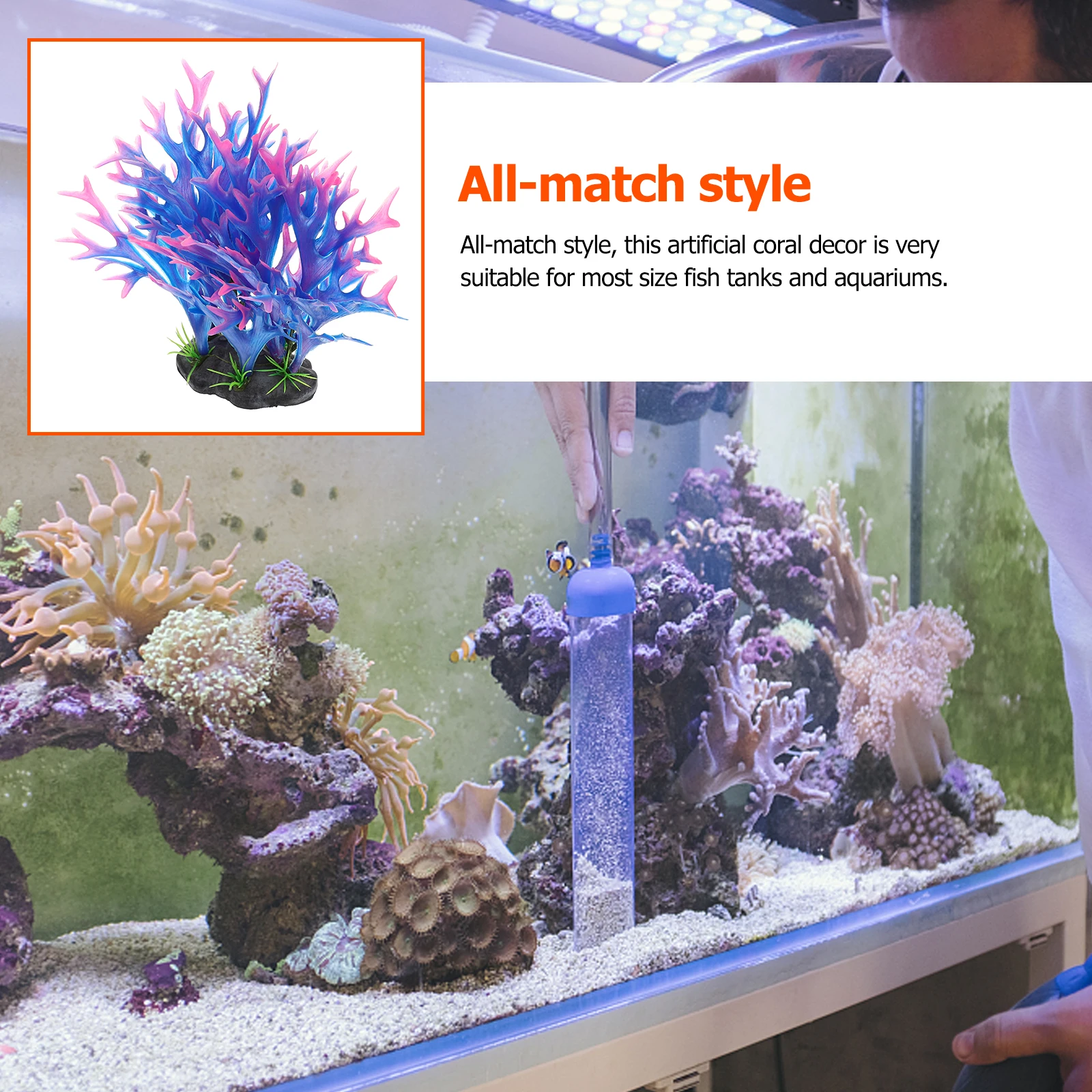 

Faux Coral Decor Imitated Plastic Adornment Aquarium Blue nament Suitable Fish Tanks L scape Prop Vivid Simulated