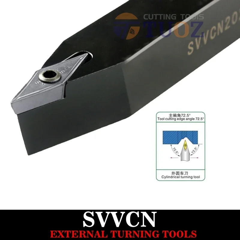 TUOZ SVVCN SVVCN1010H11 SVVCN1212H11 SVVCN1616H11 SVVCN2020K11 72.5° 10mm 12mm 16mm 20mm External Turning Lathe Tool Holder for