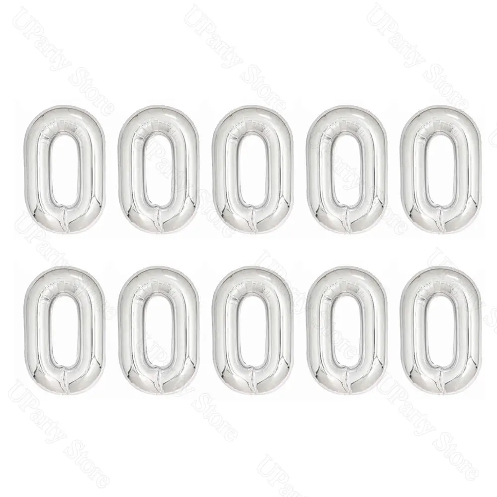10 Stück Folienkettenballons DIY 16/32 Zoll Metall Silber Gold Riesenkettenballons für Geburtstag 80er 90er Jahre Party Hochzeitsdekorationen – Detail 3