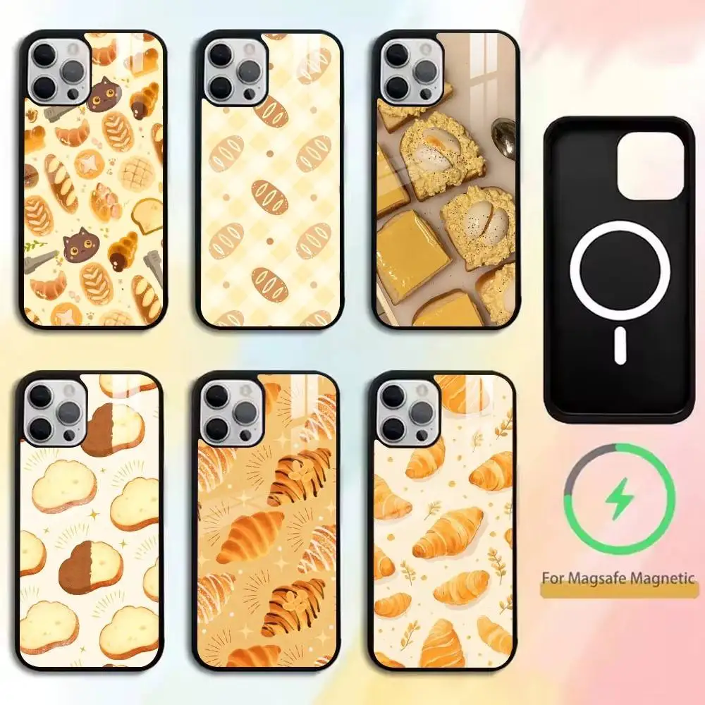 

Yellow bread Phone Case For iPhone17,16,15,14,13,12,11 Plus,Pro Magnetic For Magsafe Wireless Charging
