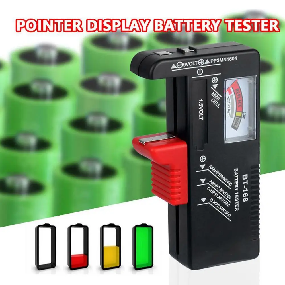 Pointer Type Battery Tester AA/AAA/9V/1.5V Button Cell Battery Capacity Check Capacitance Diagnostic Tool