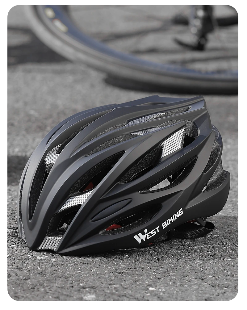 WEST BIKING Fahrradhelm Ultraleicht Integral Geformt 28 Belüftungsöffnungen Farbverlauf Verstellbare Größe M L Rennrad MTB Fahrradhelm Unisex – Detail 24