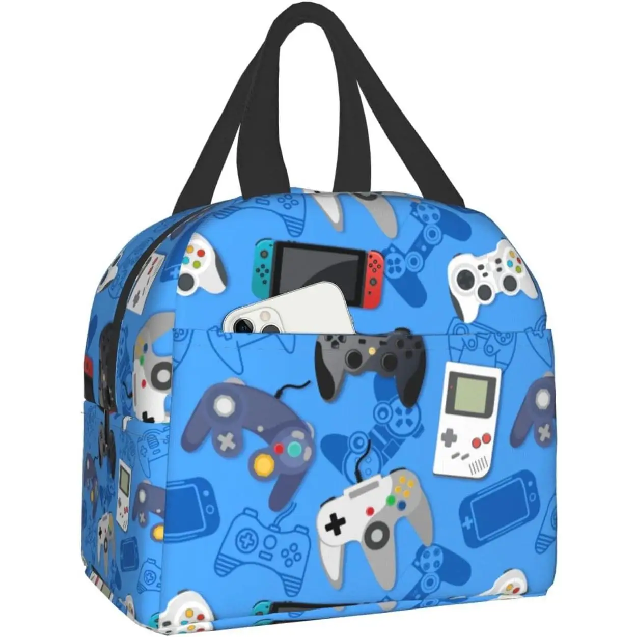 

Video Game Portable Lunch Tote Bag Reusable Lunch Box for Men and Women Perfect for Camping/Hiking/Picnic/Beach/Travel