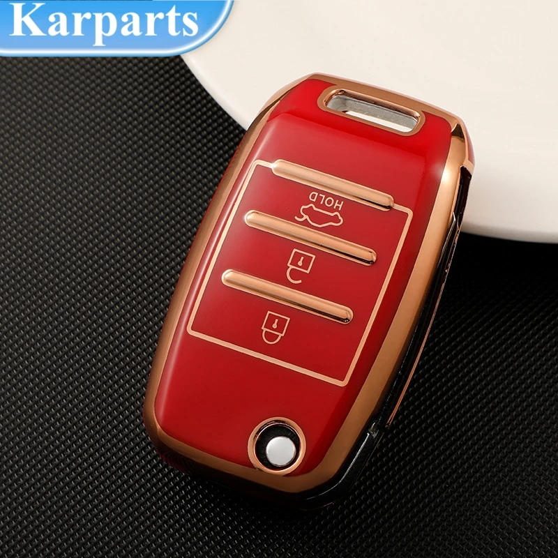 

TPU Car Key Case for Kia Rio Optima Sportage Sorento Soul Ceed Cerato Forte Seltos 3 Buttons Remote Control Protector Cover