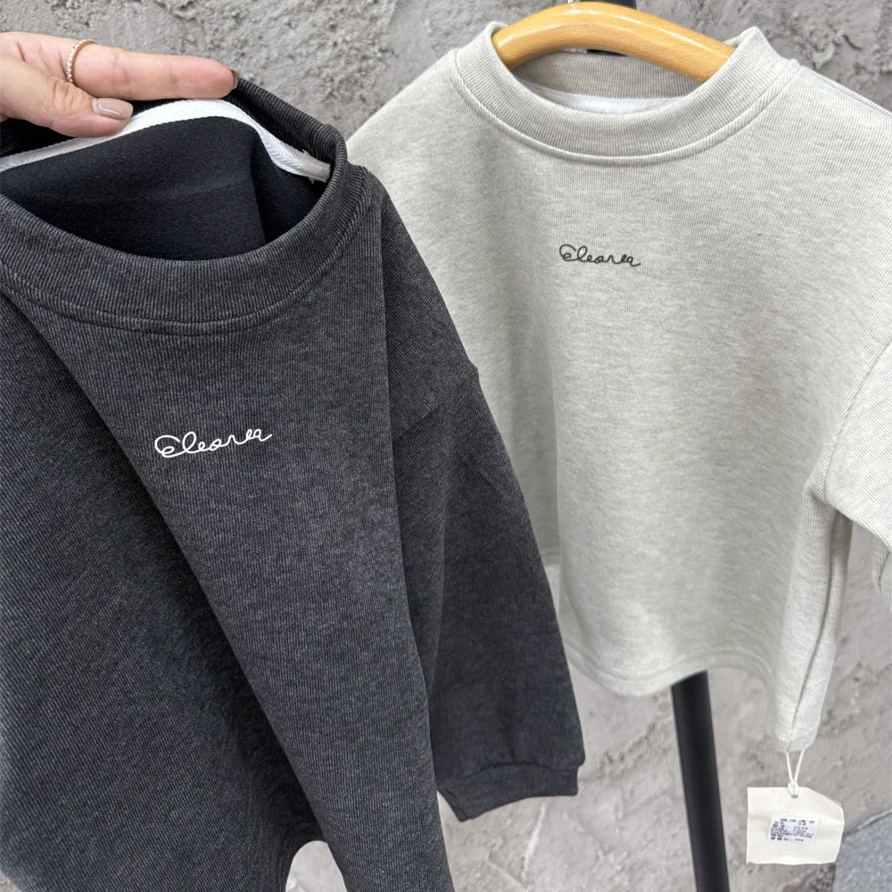 

2025 Winter Kids Baby Boys T-shirt Thick Warm Children 3-8Y Boys Elasticity Shirt Tops Casual Simple Toddler Boys Undershirt