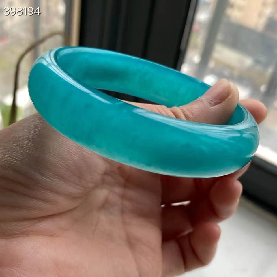 

Natural Green Amazonite Crystal Gemstone Woman Lady Fashion Bangle Inner 63mm Rare Stone Round AAAAAA