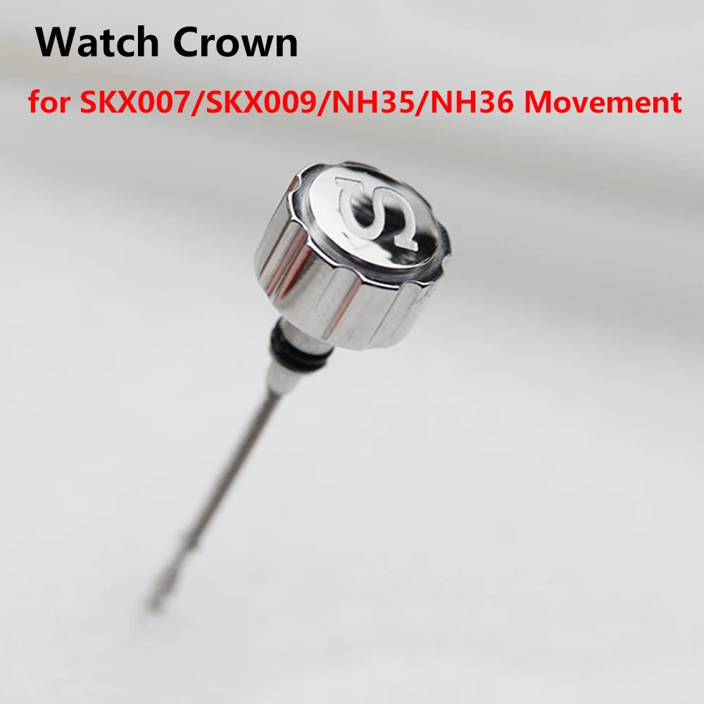 

High Quality Watch Crown with Winding Stem Watch Accessories Repair Parts For NH35 NH36 SKX007 SKX009 Series Movement S Crown