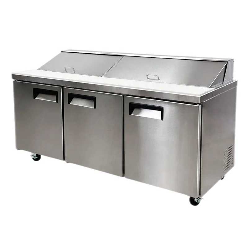 GN Pans Open Display Counter Cooler Salad Bar Refrigerator /Buffet Salad Bar Refrigeration Equipment