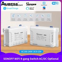 New SONOFF 4CH R3 4CH PRO R3 4 Gang Wifi Smart Switch With RF Control Self-locking Interlock Inching 3 Working Mode EWelink APP