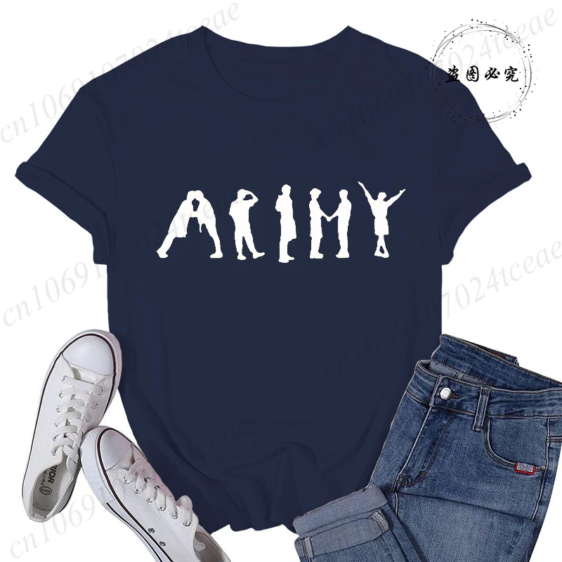 Mädchen Koreanische Gruppe Top T-Shirts Damenkleidung T-Shirt Streetwear Damen Mode T-Shirt Kurzarm Ästhetische Kleidung – Detail 5