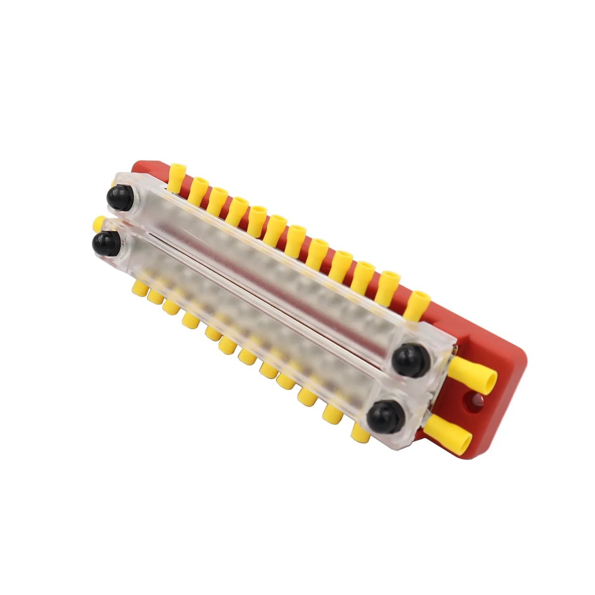 Double Row 12-Way Bus Line 150 a High Current Double Row Busbar with Transparent Cover Red