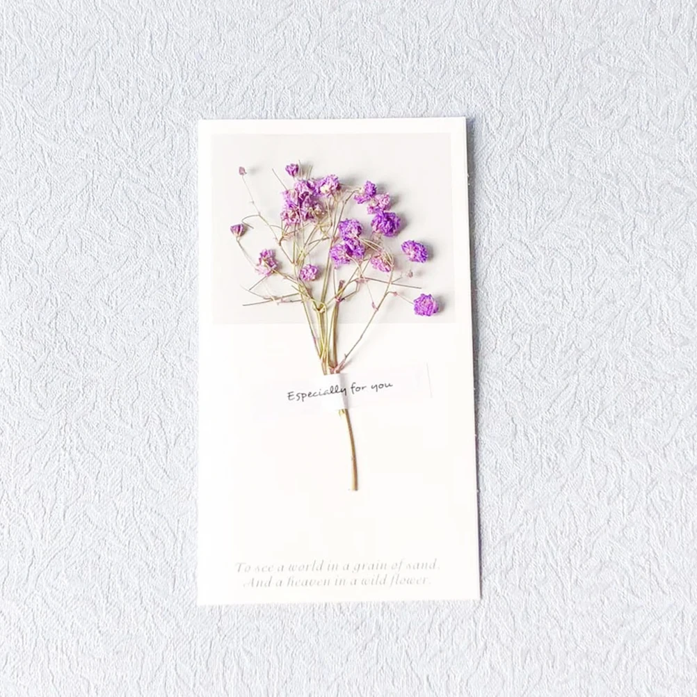 

10 Pcs Dried Flower Greeting Card Birthday Party Assorted Cards Valentine's Christmas