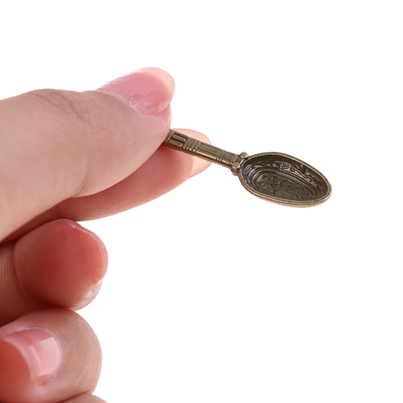 Mini cuillères Vintage pour maison de poupée 1:12, 10 pièces/ensemble, vaisselle, mini cuillère pour cuisine de poupée, décoration de maison de poupée, jouet pour enfants