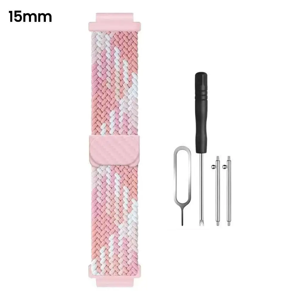 Universelles magnetisches Smartwatch-Nylonarmband mit Schnalle für Kinder 15/16/17mm Atmungsaktives, verstellbares, elastisches Ersatzarmband – Detail 10