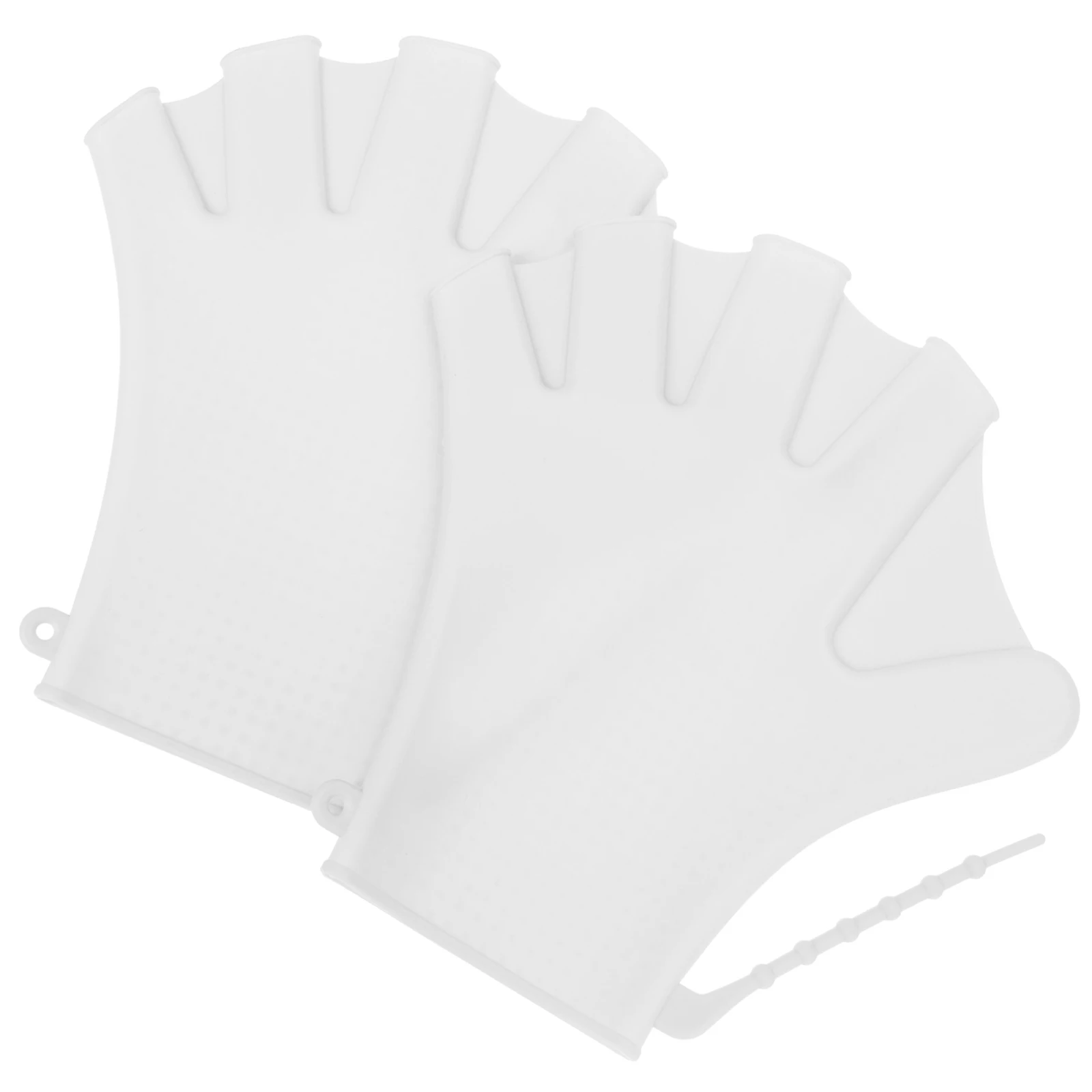 1Pair Adjustable Swimming Webbed Gloves Silicone Material for Swim Practice Diving Training Water Resistance Workout