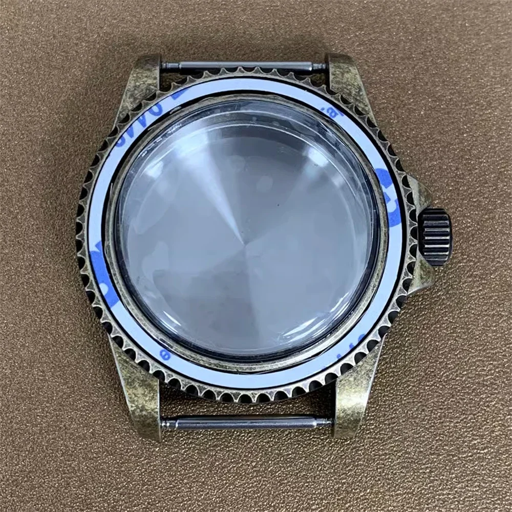 39.5mm Domed Mirror Retro Bronze Color Watch Case Waterproof Retro 316L Stainless Steel Watch Case for NH35 NH36 Movement DIY