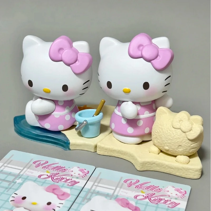 Kitty Wishing You Enjoy Happiness Series Scatola cieca in vinile Anime Cartoon Giocattolo carino Figura alla moda Modello Ornamento da tavolo Scatola misteriosa