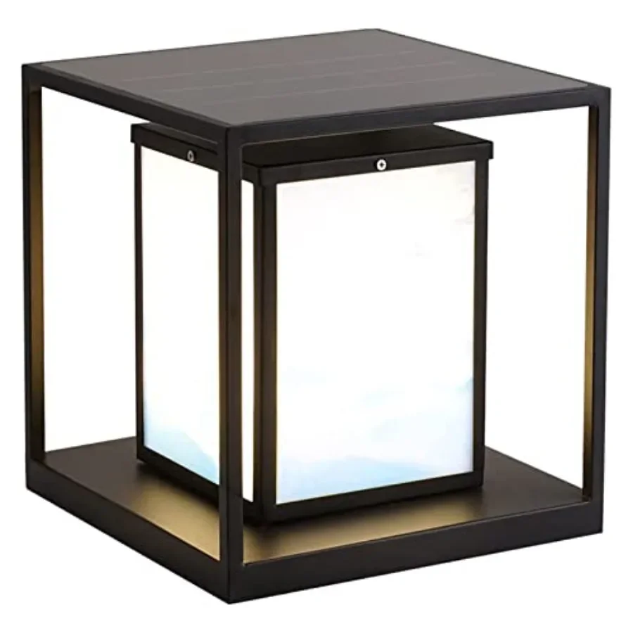 

Solar LED Pillar Light IP65 Outdoor Square Acrylic Lantern for Garden and Landscape Weatherproof Decorative Lighting in White w