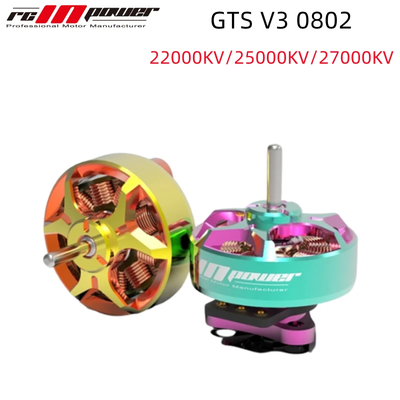 

Rcinpower Gts V3 0802 22000kv 25000kv 27000kv 1s Brushless Motor For Fpv Freestyle 1.2-1.6inch Tinywhoop Cinewhoop Drones