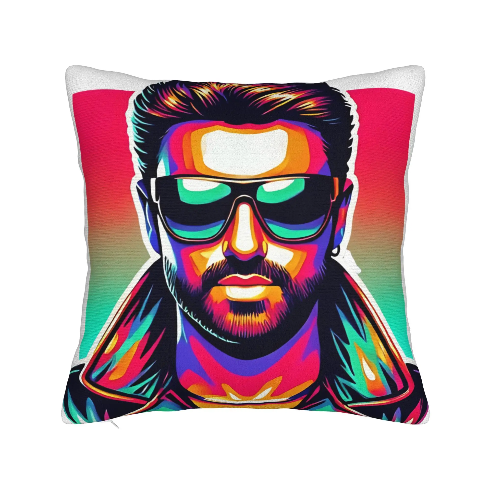 Michael George Face Pillow Case  Comfy Pillow Cover For Sofa Home Decoration Vintage Cushion Cover