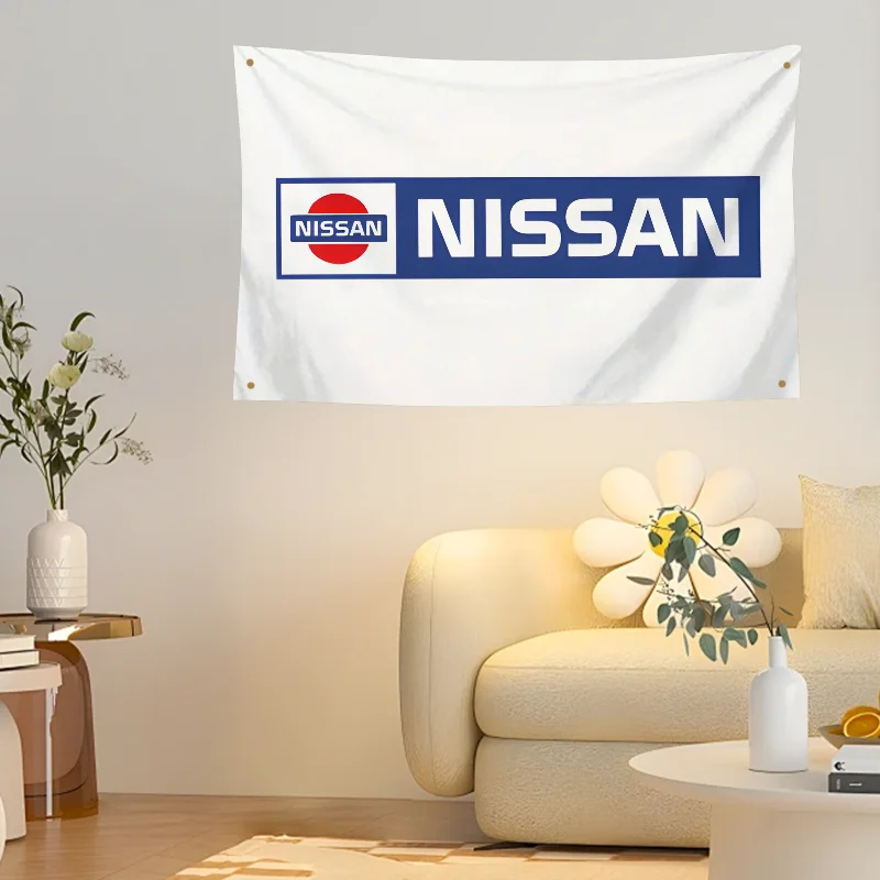 1PC N-Nissans Racing Car Flag Workshop Flags Room Decor Flag  Outdoor Decorations  Flags for Rooms Four Hole Flag