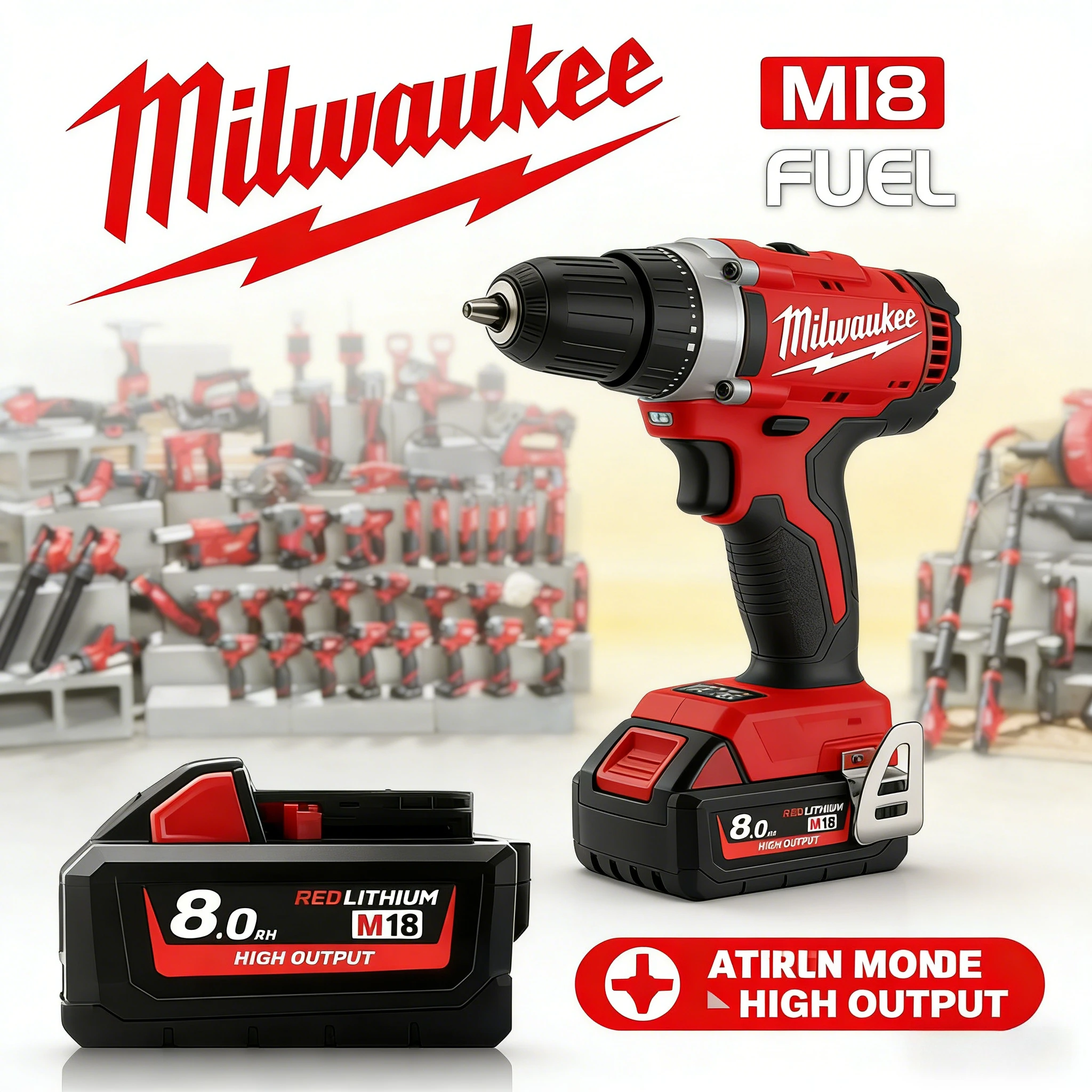 

Аккумулятор для электроинструмента Milwaukee M18, зарядное устройство, BR, XC, 18В, 6.0Ач M18B5, 48-11-1860, со встроенным аккумулятором 18650 6000мАч/12000мАч