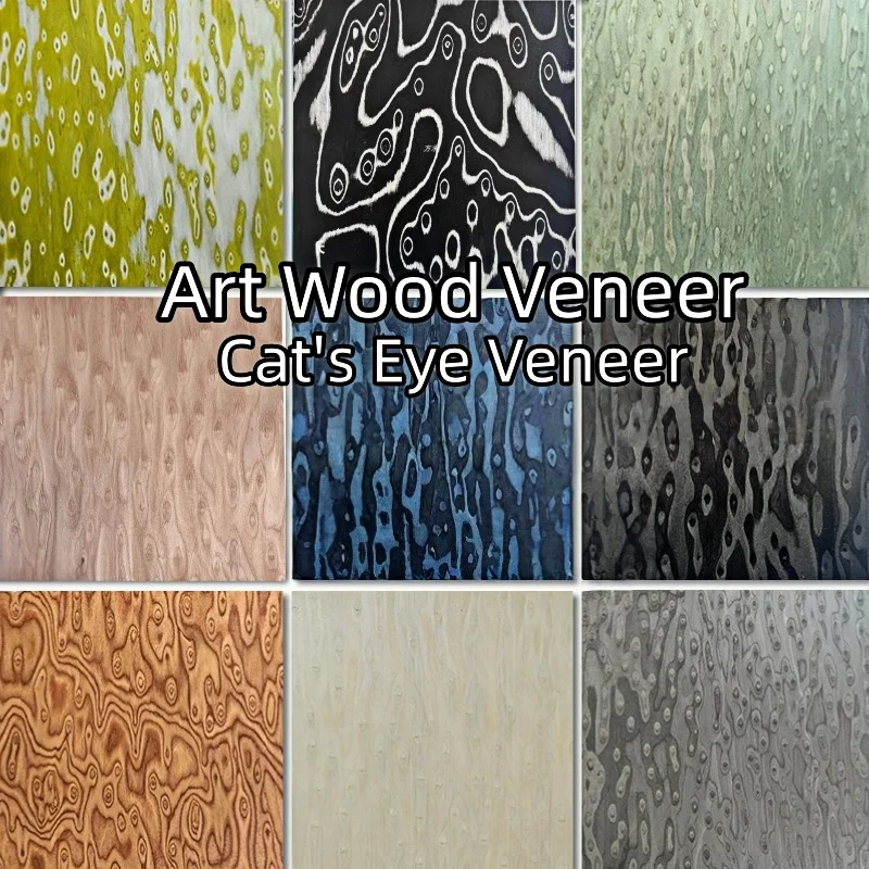 250X58cm متعدد الألوان عين القط الخشب القشرة ورقة DIY بها بنفسك الحرف اليدوية التصميم الداخلي لهجة الأثاث جدار لوحات الإبداع الفني