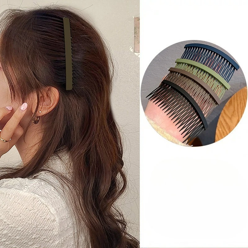Simple Frosted Broken Hair Comb Clip Women Bangs Fixed Hairpins Headdress Girls Solid Color Hair Styling Braiders Accessories