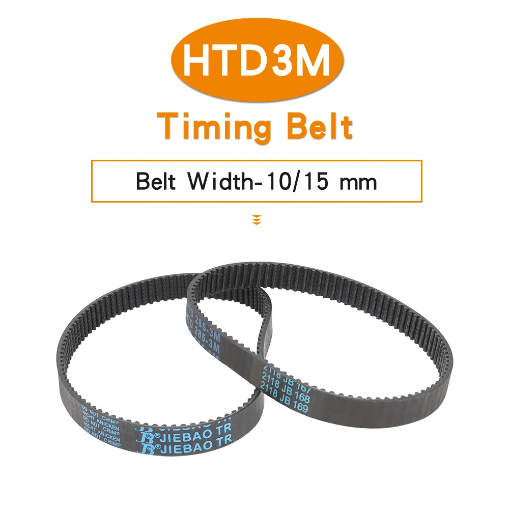 Timing Belt HTD3M-273/276/279/282/285/288/291/294/297/300/306 Closed Loop Synchronous Belt Width 10/15 mm For 3M Alloy Pulley