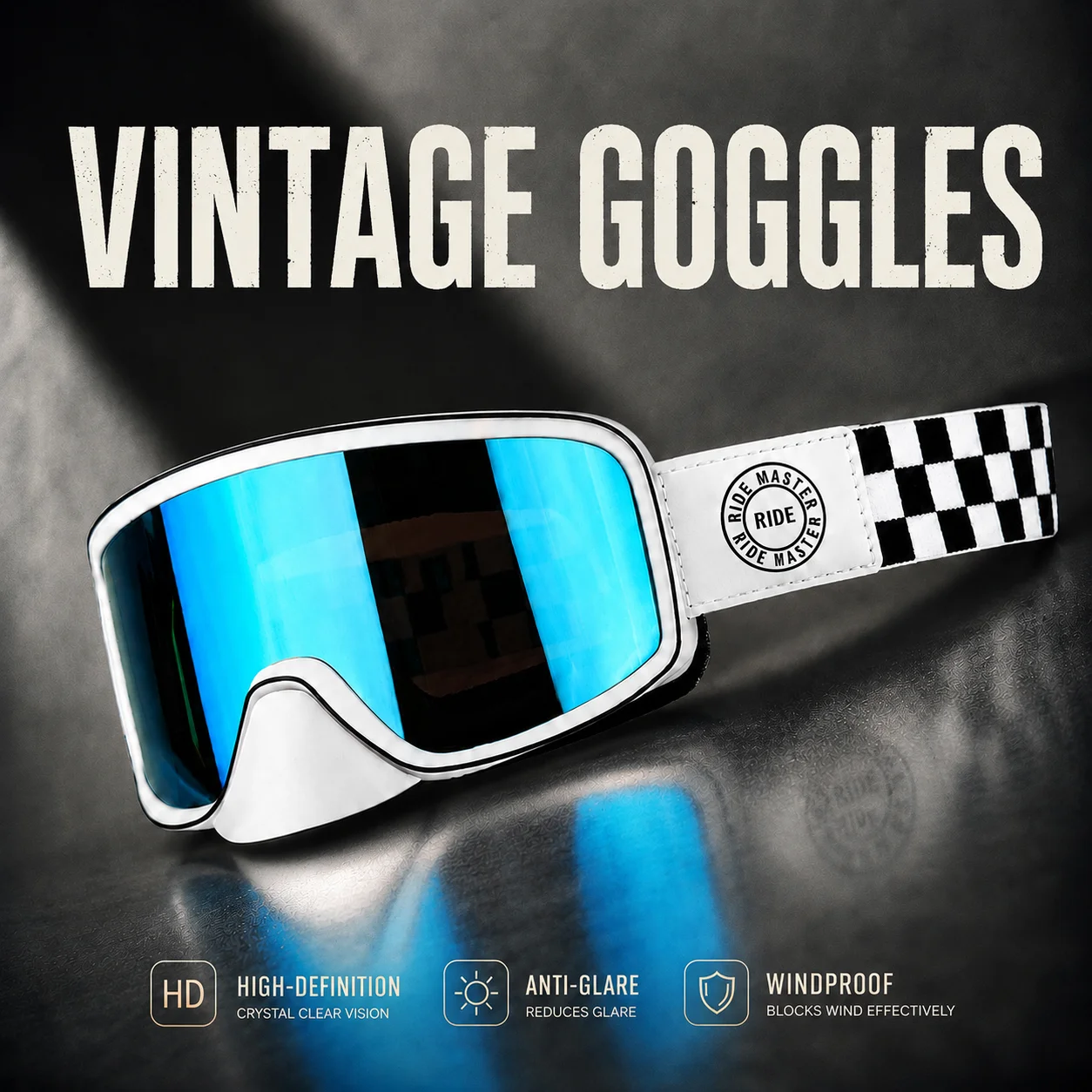 

High-Quality Retro Harley Style Off-Road Goggles, UV & Wind Proof, All-Terrain Helmet-Compatible Riding Eyewear