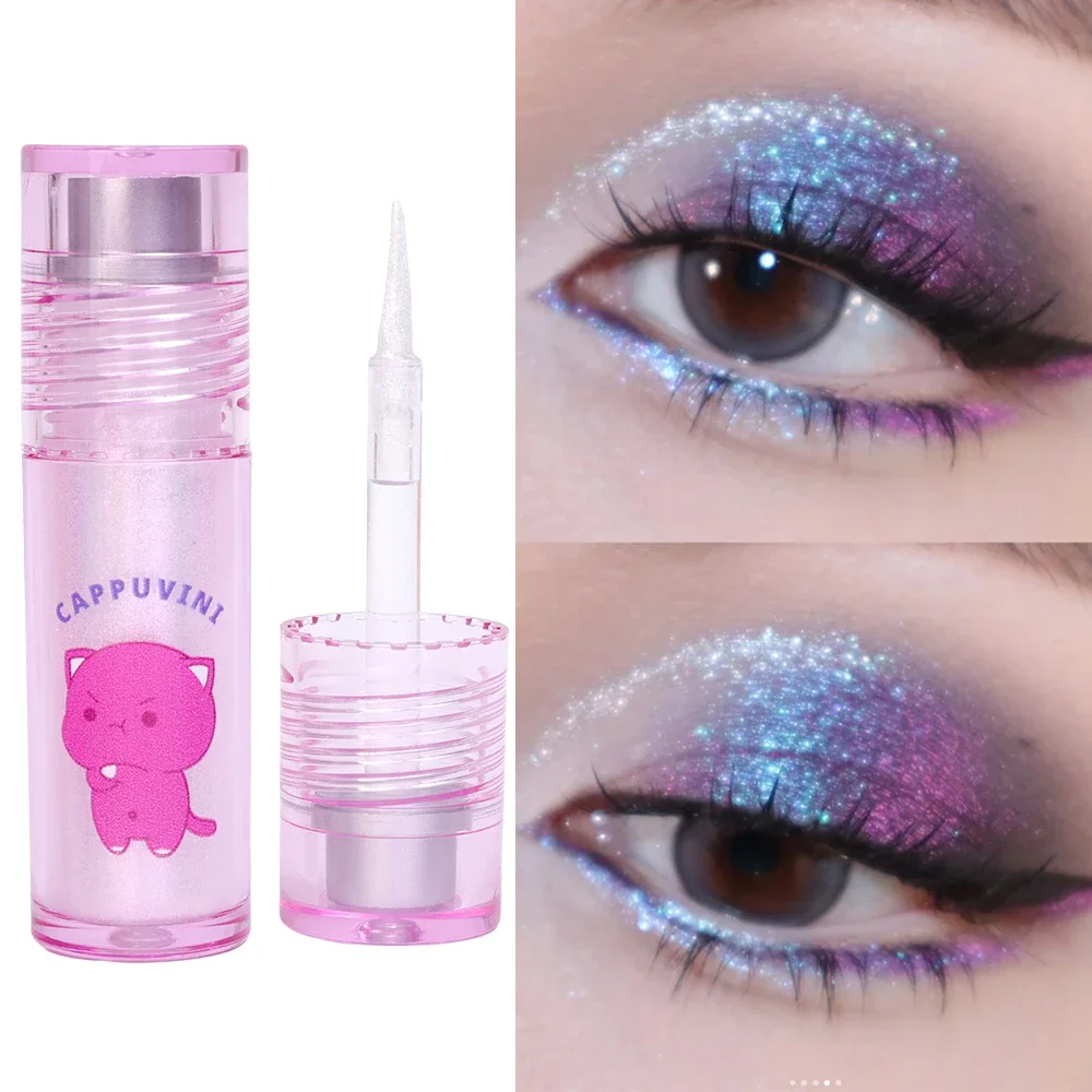 Glitter Shiny Pearlescent Liquid Eye Shadow Highlighter Waterproof Lasting Glitter Brighten Silkworm Eyeliner Pen Eyes Makeup