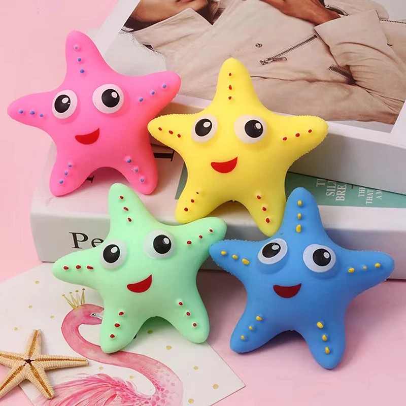 4色のアイドスターフィッシュスクイーズおもちゃ、ストレスボール、ゆっくり反発、不安解消、感覚フィジェットおもちゃ、大人、子供、パーティーの記念品