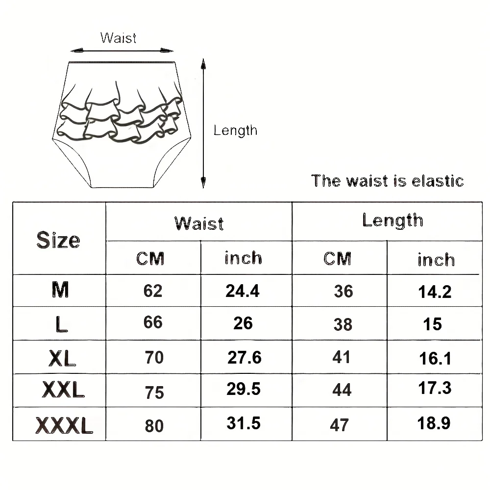 Reusable Ruffle Adult Diaper Cover Incontinence Underpants Adult Baby ABDL