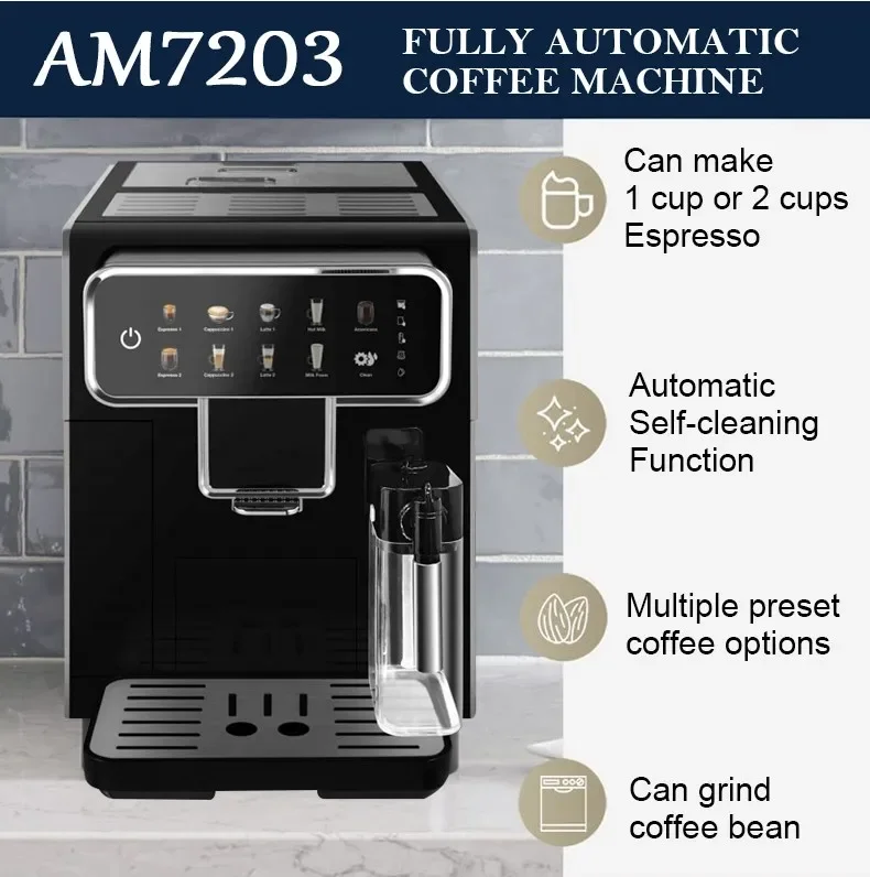 Intelligente automatische Kaffee maschine Edelstahl voll automatische intelligente Espresso maschine