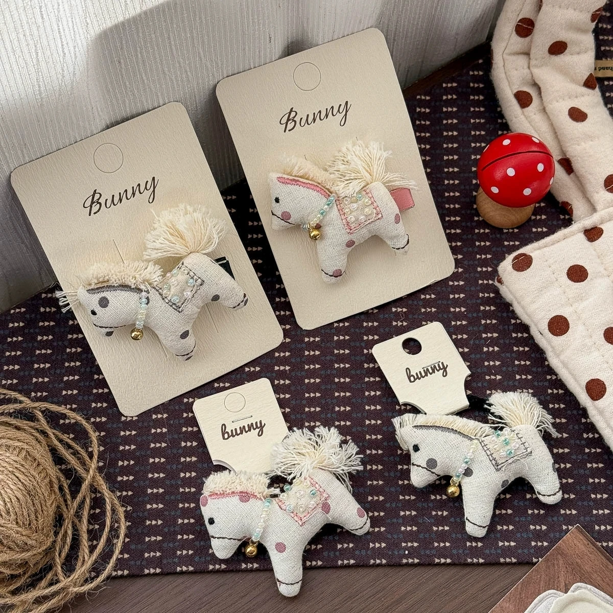 Cartoon Horse Hair Clip for Girls Elastic Hair Band Baby Hair Tie Cute Hair Accessories Kids Side Clip Hairpins Ponytail Holder