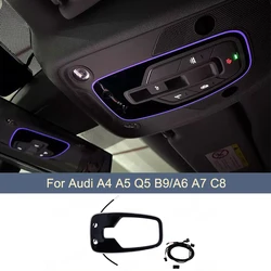 OEM-Sync 32-Color LED Reading Lamp for Audi A4/A5/Q5/B9/C8 2017-2025 Car Roof RGB Ambient Mood Lighting Interior Decorative