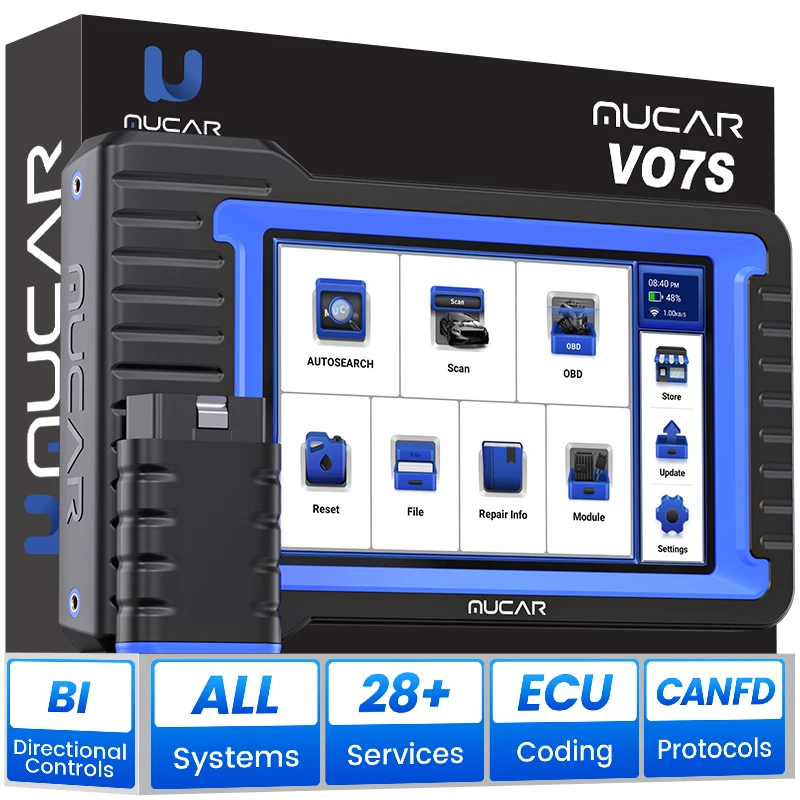 

MUCAR VO7S/VO7 автомобильный диагностический инструмент двунаправленное кодирование ECU сканер Obd2 полная диагностика системы 28, сброс AutoAuth для FCA SGW
