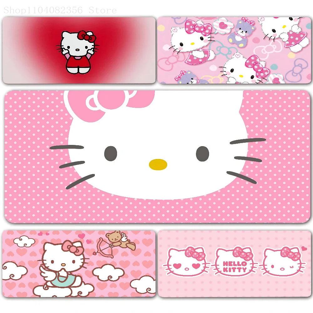 

Sanrio Cute Hello Kitty Mousepad HD Printing Computer Gamers Locking Edge Non-slip Mouse Pad XXL90x40cm Keyboard PC Desk Pad