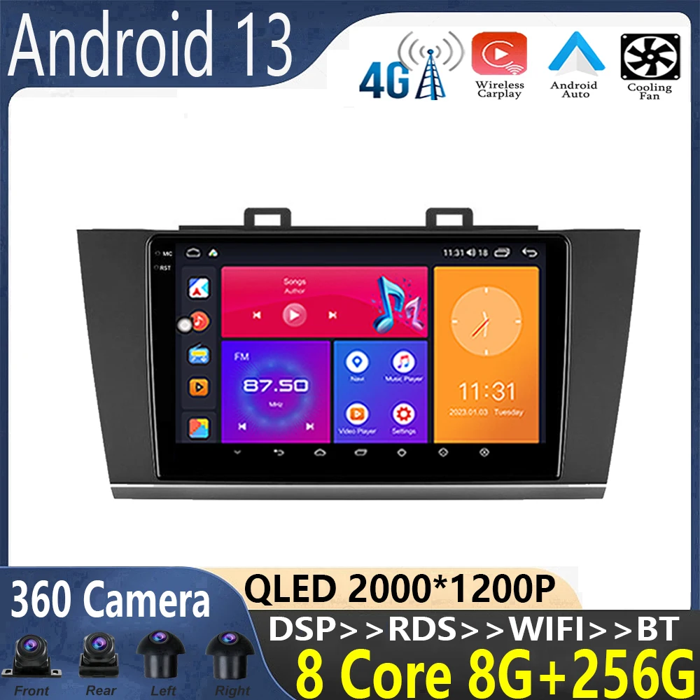 

For Subaru Outback 5 /Legacy 6 2014-2018 android 13 Car Radio Multimedia Video Player Navigation stereo GPS WIFI+4G QLED screen