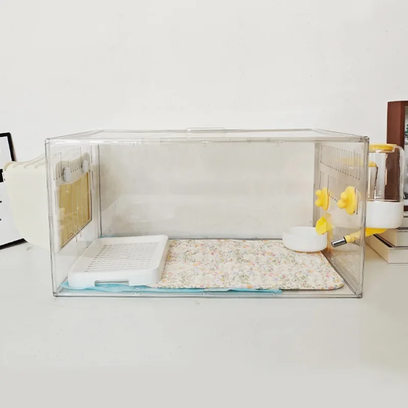 Clear Acrylic Viewing Rabbit Cage Large Space Home Use Urine Splash Simple Extra Large Breeding Cage Rabbit Villa