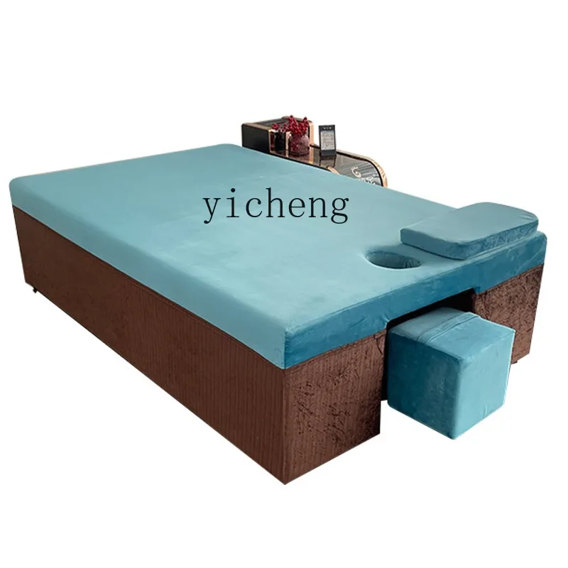 YY Massage Couch Beauty Salon Foot Bath Stepping Back Rest Bed Traditional Chinese Medicine Solid Wood with Holes