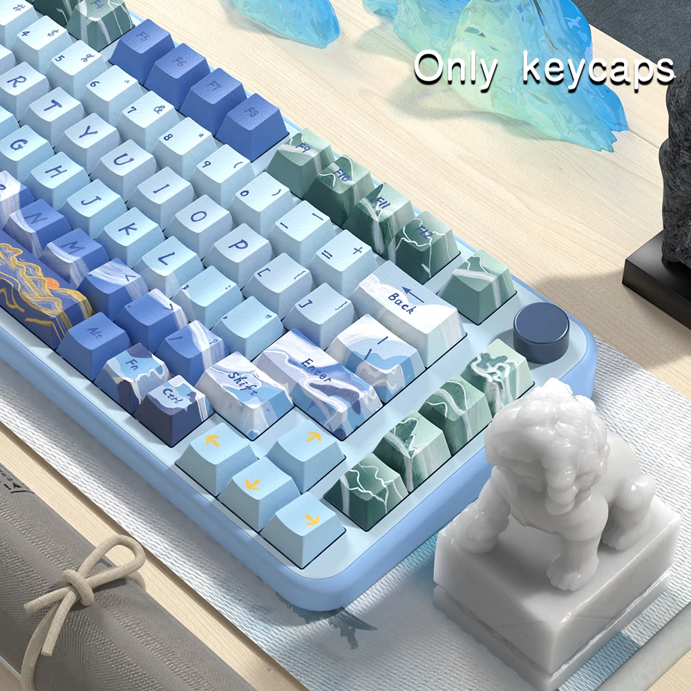 Imagem -05 - Lake Mountain Temáticos Keycaps Altura de Fábrica Original Estilo Chinês Antigo Compatível rk Vgn Mecânica Key Cap 75 8498