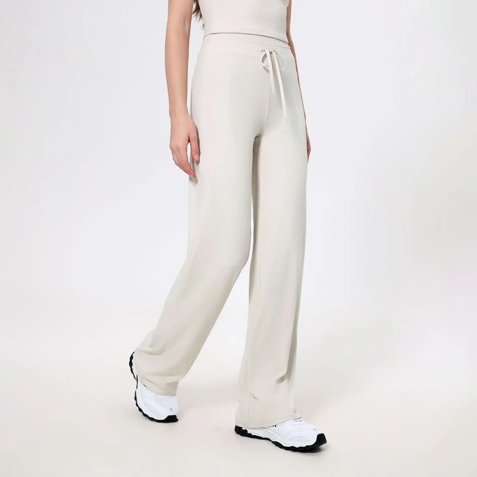 High-Waisted Tummy Control Workout Pants for Women Loose-Fit Straight-Leg Pants Slimming Yoga Pants with Second-Skin Naked Feel
