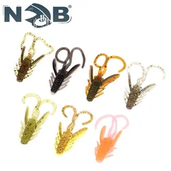 NGB 20PCS Soft Fishing Lures 4CM Shrimp Flavor Crankbait Worms Artificial Bait Wobbler Fishing Tackle