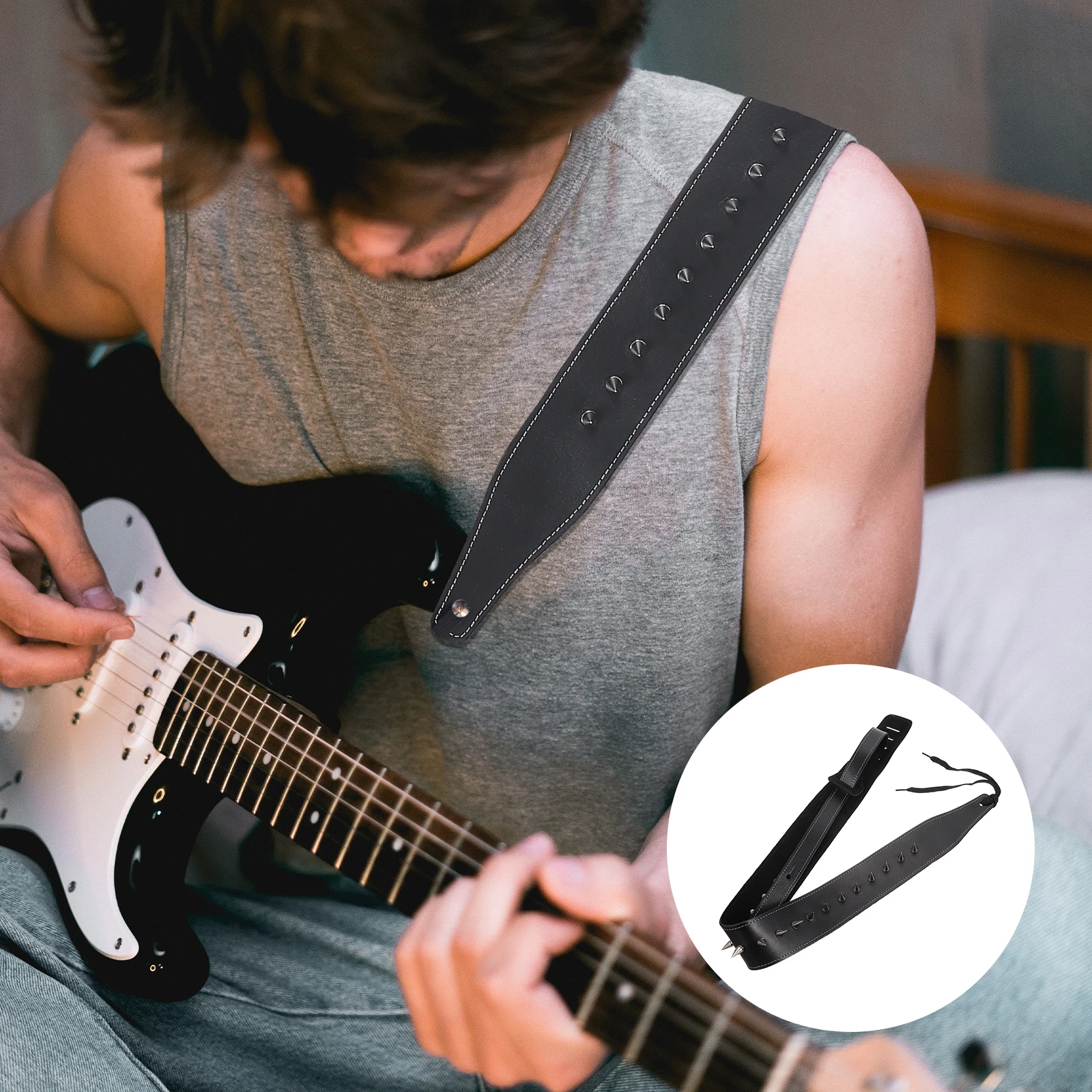 

Guitar Strap Straps Quick Release Shoulder Pad Portable Bass for Metal Black Extra Long