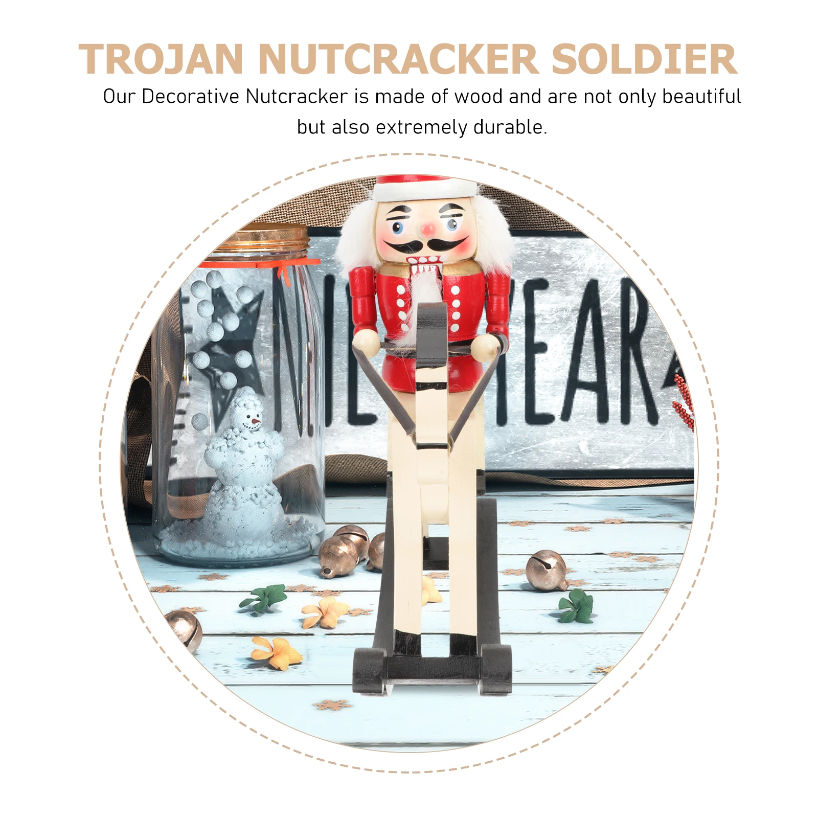 

Wooden Horse Nutcracker Soldier Handcrafted Wood Christmas Nutcracker Soldier Home Ornament Xmas Holiday Decor