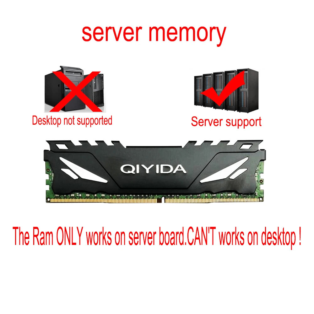 Qiyida DDR4 Ram 16GB 2Rx4 PC4-2133P MHz ECC REG Server Memory RAM