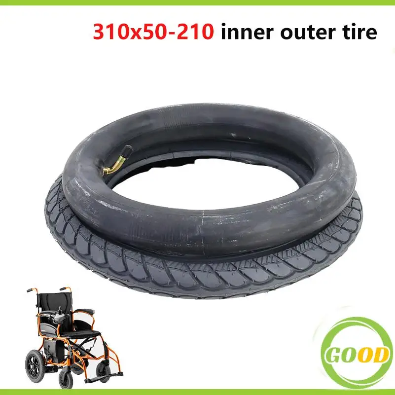 Electric wheelchair tire 12-inch rear wheel 310x50-210 thickened wear-resistant inner and outer tire special tire